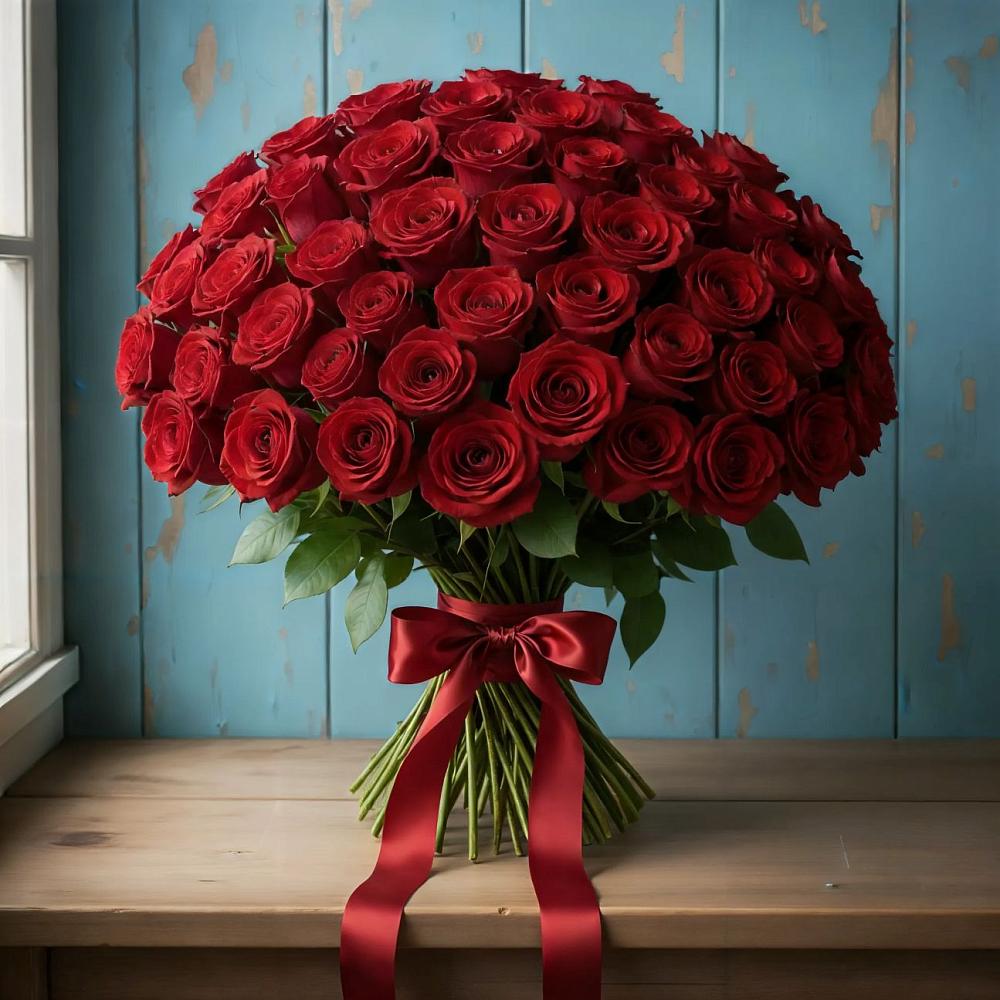 Букет Красные розы Блэк Меджик в Солманово