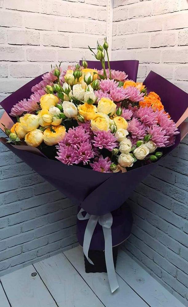 Букет цветов из: Хризантемы и Розы в Солманово