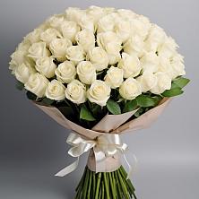 Букет 101 беля роза Белоснежка в Солманово