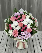 Букет цветов из:  Альстромерии, Гвоздики, Розы и Хризантемы в Солманово
