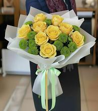 Букет цветов из:  Хризантемы и Розы в Солманово