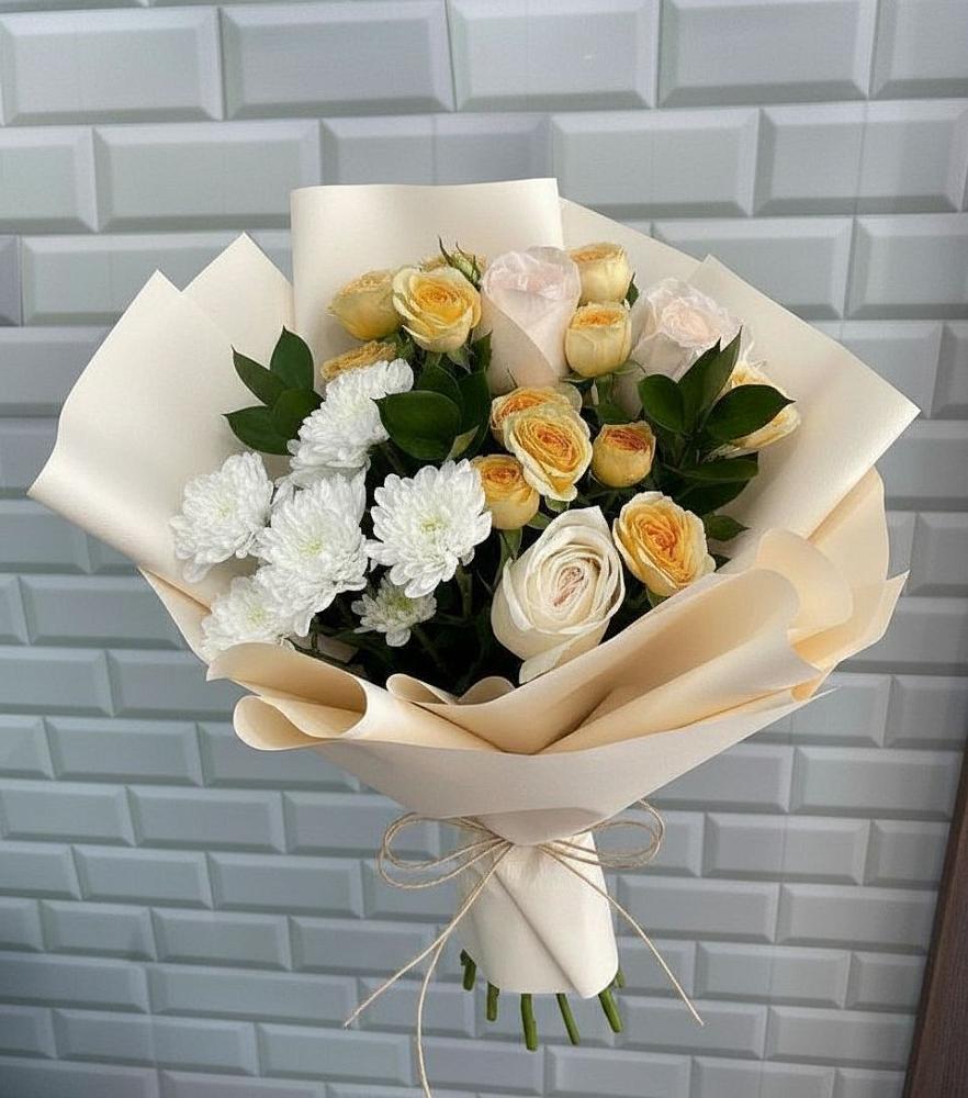 Букет цветов из: Розы и Хризантемы в Солманово