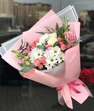 Букет цветов из:  Розы, Лизиантусы и Хризантемы в Солманово
