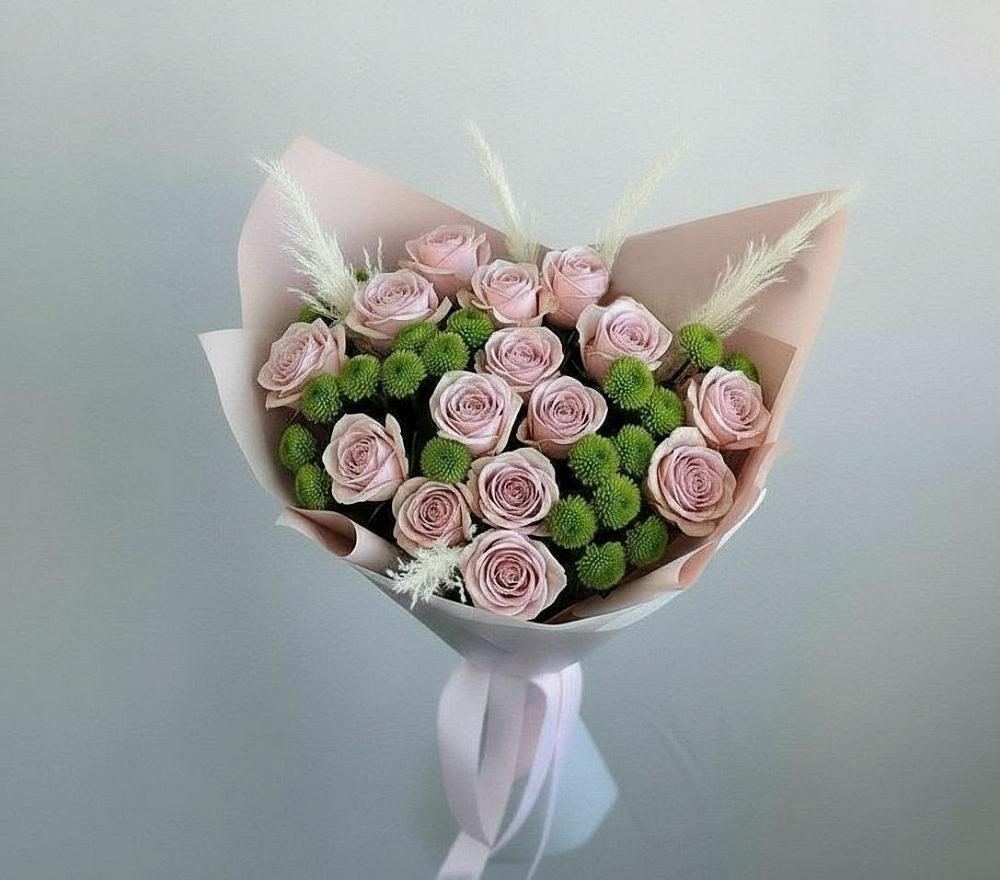 Букет цветов из: Розы и Хризантемы в Солманово