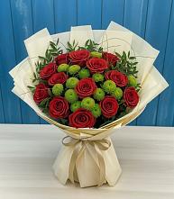 Букет цветов из:  Розы и Хризантемы в Солманово