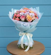 Букет цветов из:  Хризантемы и Розы в Солманово