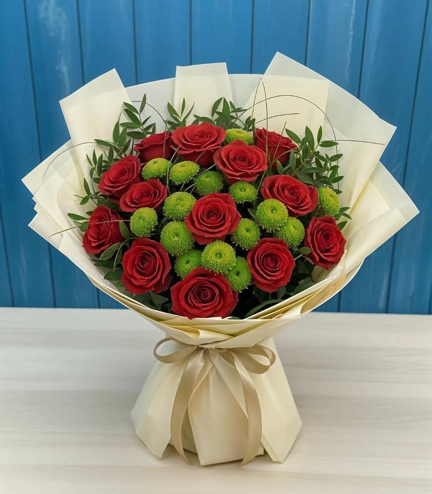 Букет цветов из: Розы и Хризантемы в Солманово