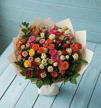 Букет Микс из разноцветных кустовых роз #REPLACE_PRED# Солманово